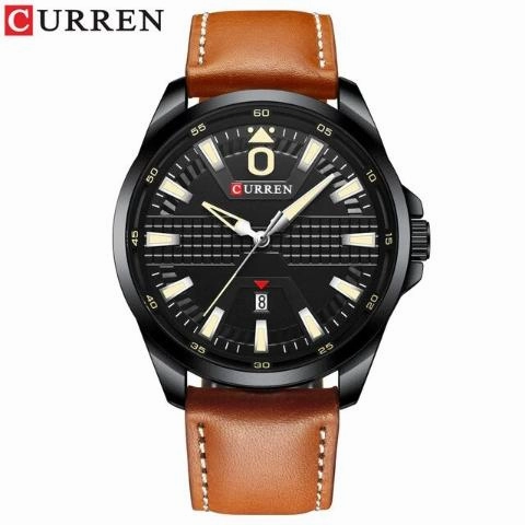 Curren Men's Leather Band Business Watch (Dial 4.7cm) - CUR182