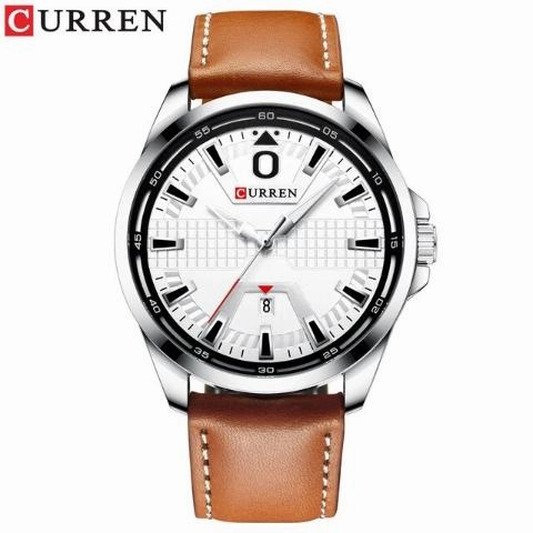 Curren Men's Leather Band Business Watch (Dial 4.7cm) - CUR182