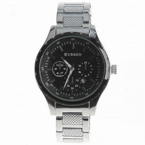 Curren Men's Stainless Steel Chronograph (Black 4.8cm Dial) - CUR008