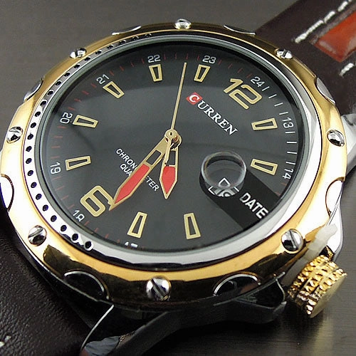 Curren Men's Watch with Leather Band (4.3 cm Dial) - CUR115