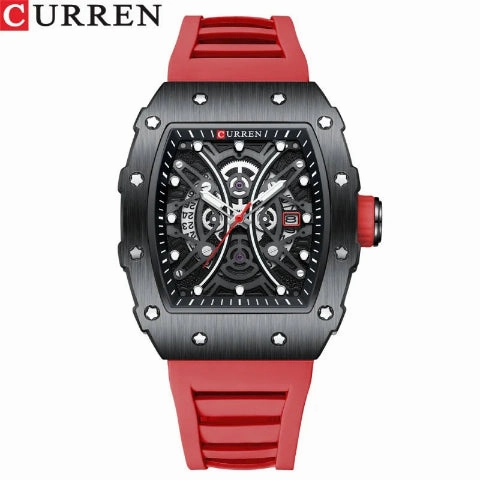 Curren New Square Waterproof Silicone Band Watch (Dial 4.4cm) - CUR230