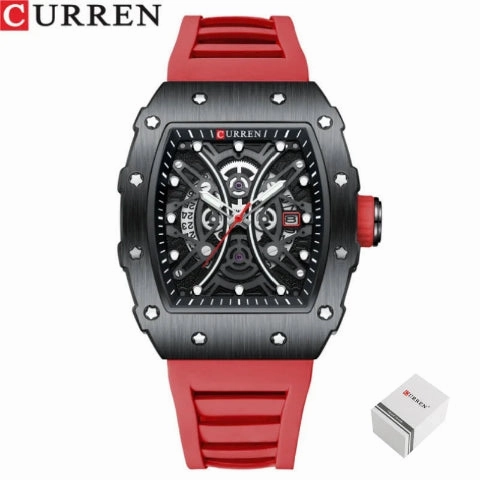 Curren New Square Waterproof Silicone Band Watch (Dial 4.4cm) - CUR230