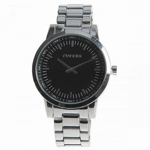 Curren Quartz Men's Stainless Steel Watch (Black 4.7cm Dial) - CUR001
