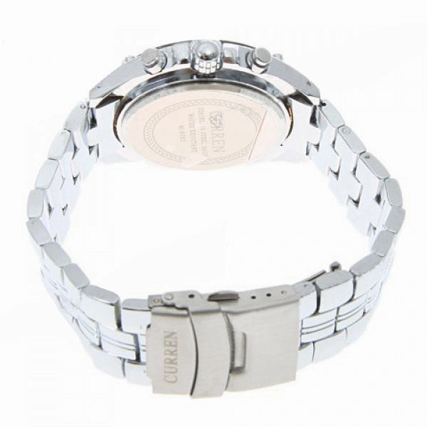 Curren Quartz Men's Stainless Steel Waterproof Chronograph (Black 4.6cm Dial) - CUR103