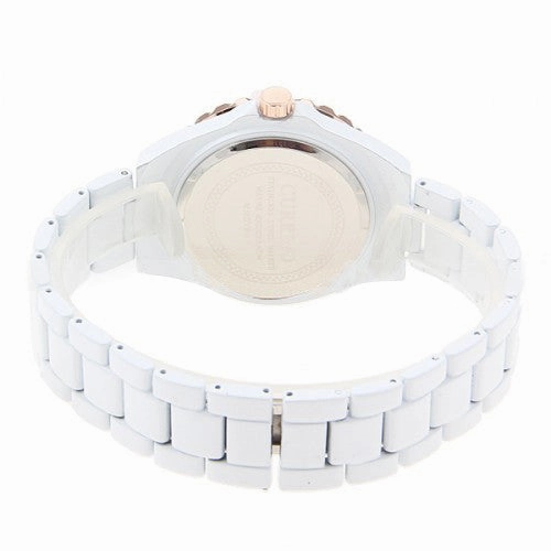 Curren Quartz Women's White Stainless Steel Waterproof Rhinestone Watch (White 3.2cm Dial) - CUR085