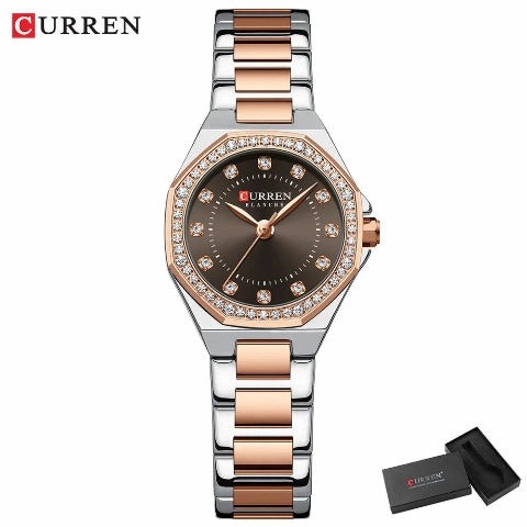 Curren Women's Sparkling Rhinestone Blanche Watch (Dial 2.1 cm) - CUR229