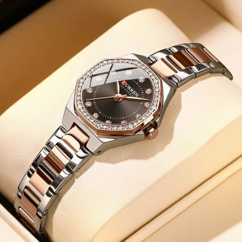 Curren Women's Sparkling Rhinestone Blanche Watch (Dial 2.1 cm) - CUR229