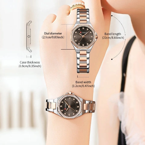 Curren Women's Sparkling Rhinestone Blanche Watch (Dial 2.1 cm) - CUR229