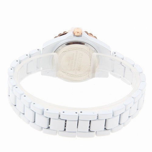 Curren Women's White Stainless Steel Waterproof Watch with Rhinestone Accents (White 3.2cm Dial) - CUR054