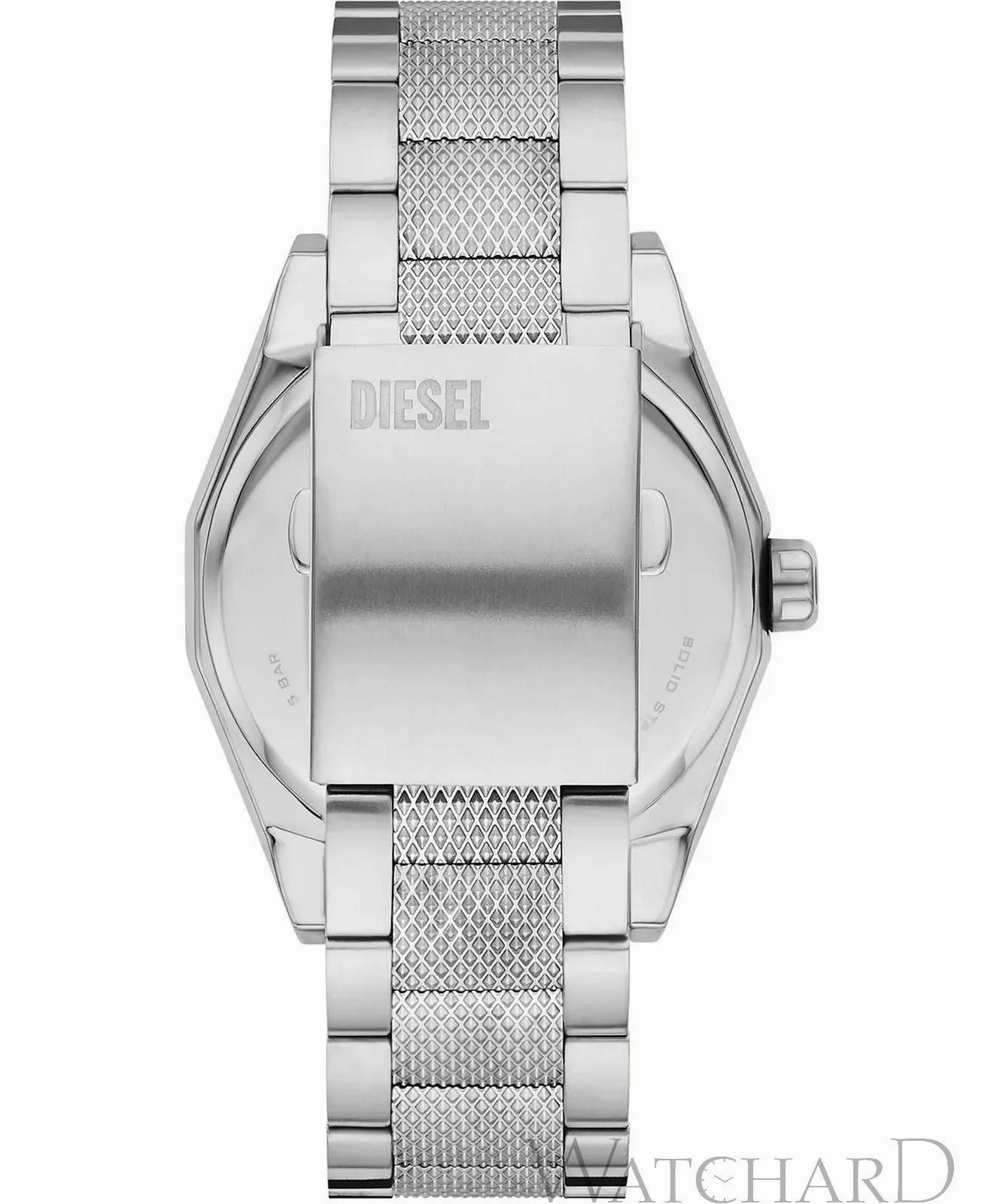 Diesel Scraper Men's Black Dial Silver Watch