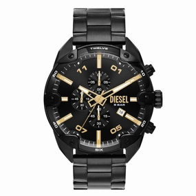 Diesel Spiked chronograph Black Dial Black Stainless Steel Watch