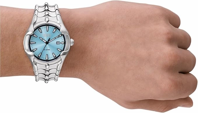 Diesel Vert Gents Luminous Blue Dial Stainless Steel Watch