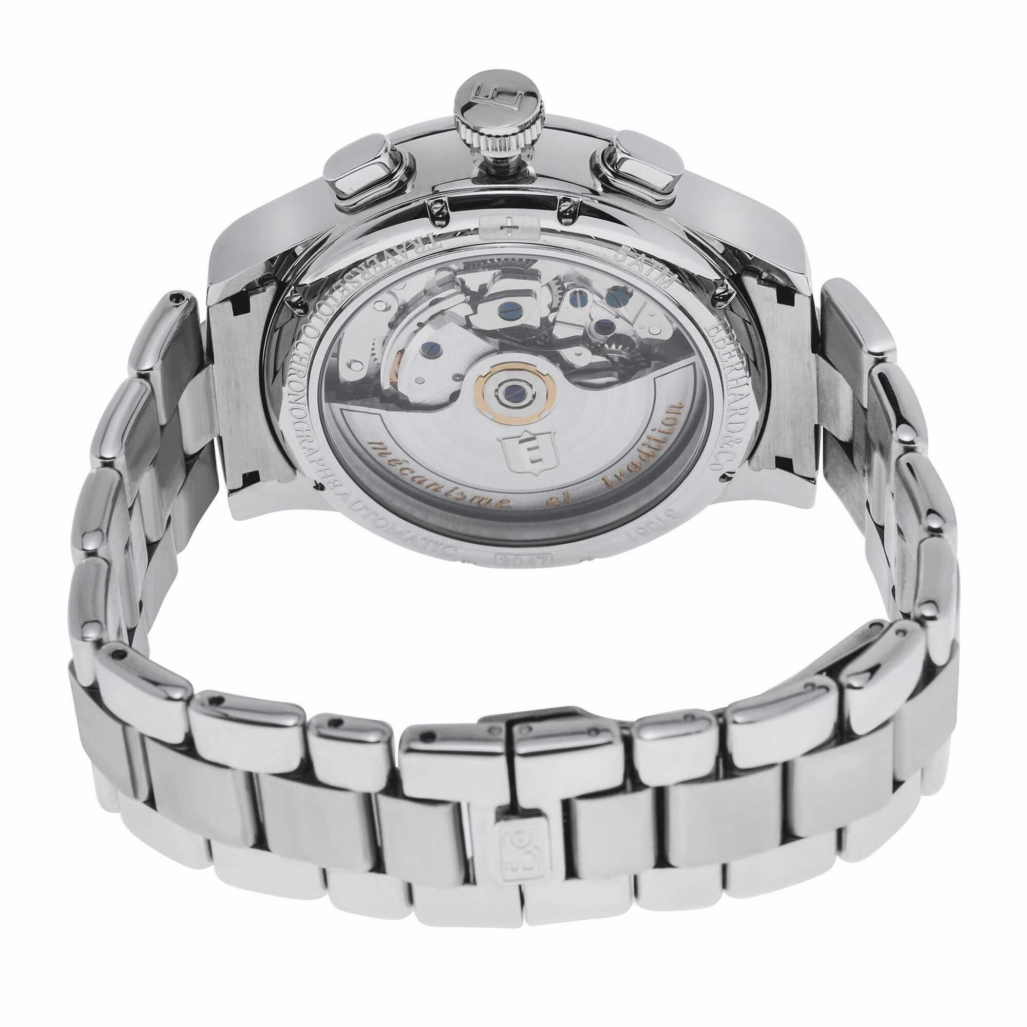 Eberhard & Co. Men's Watch - Traversetolo Chronograph White Dial Silver Bracelet | 31051.1