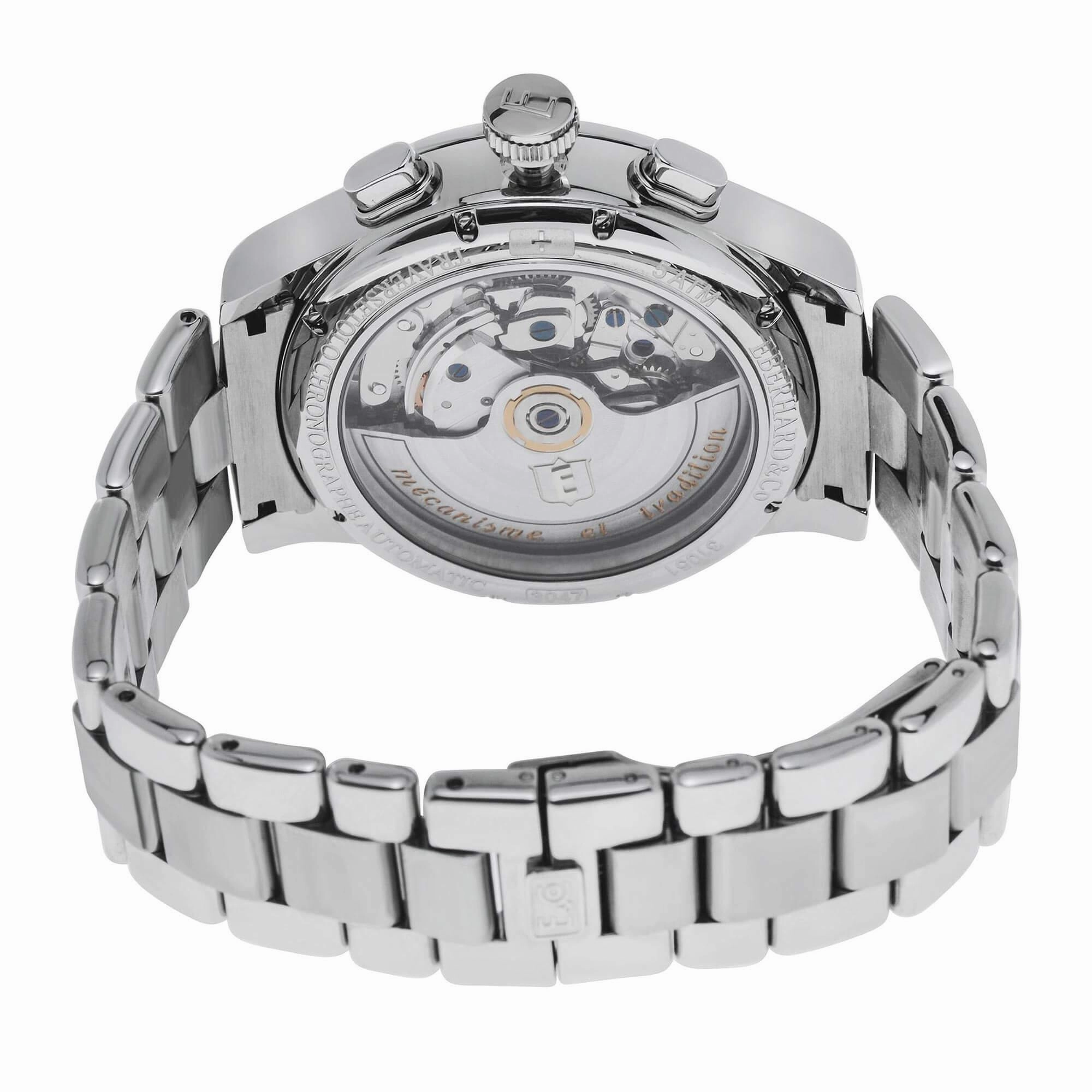 Eberhard & Co. Men's Watch - Traversetolo Chronograph White Dial Silver Bracelet | 31051.1