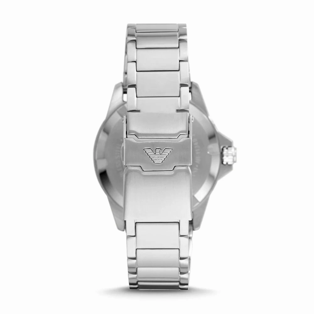 Emporio Armani Gents Green Dial Three-Hand Date Stainless Steel Watch