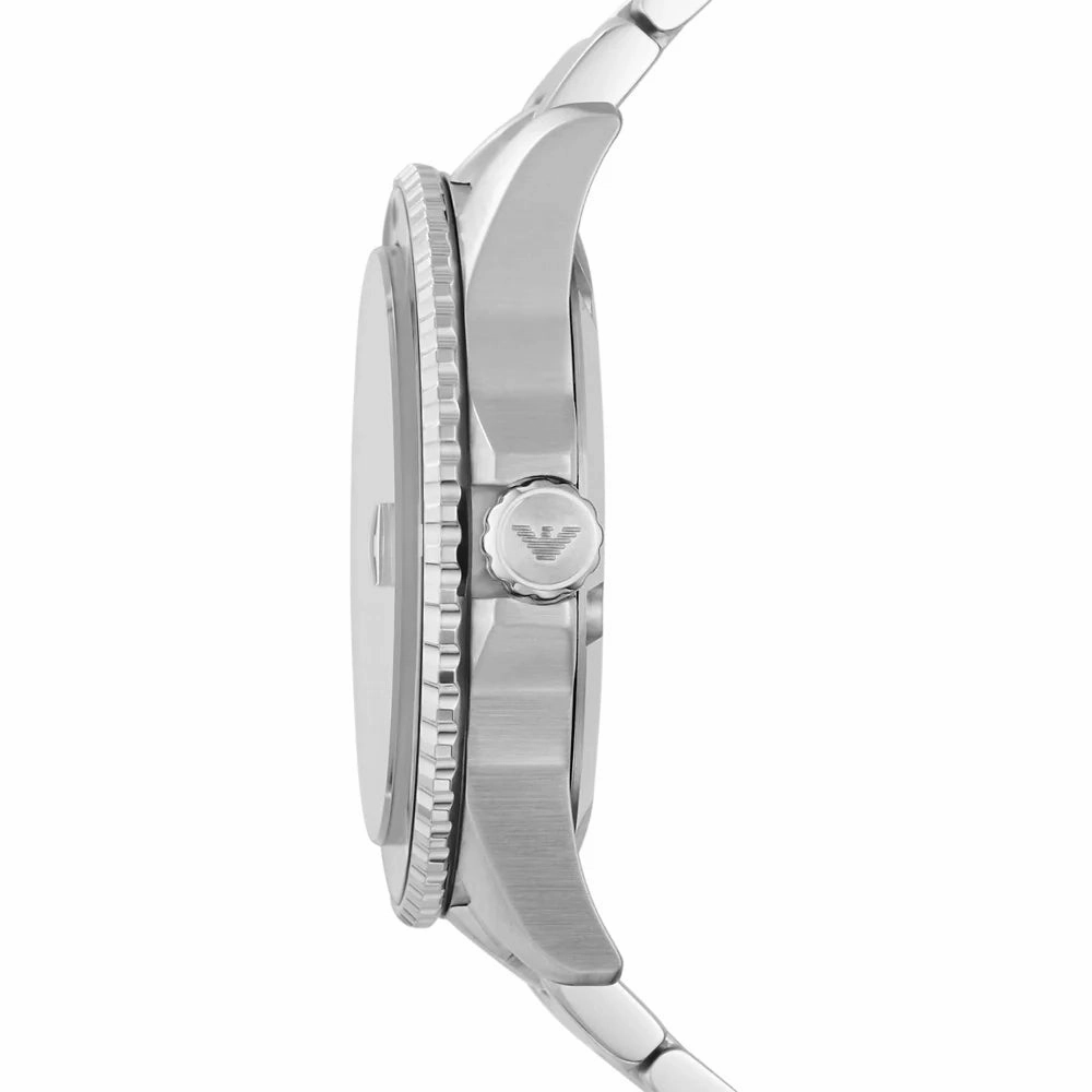 Emporio Armani Gents Green Dial Three-Hand Date Stainless Steel Watch