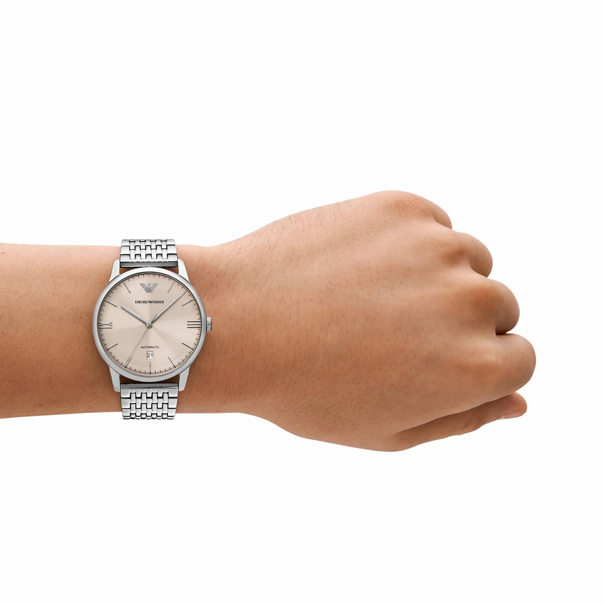Emporio Armani Gents Silver Tone Automatic Watch