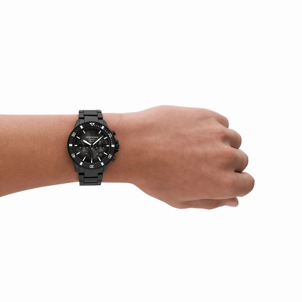Emporio Armani Men's Chronograph Black Ceramic Watch