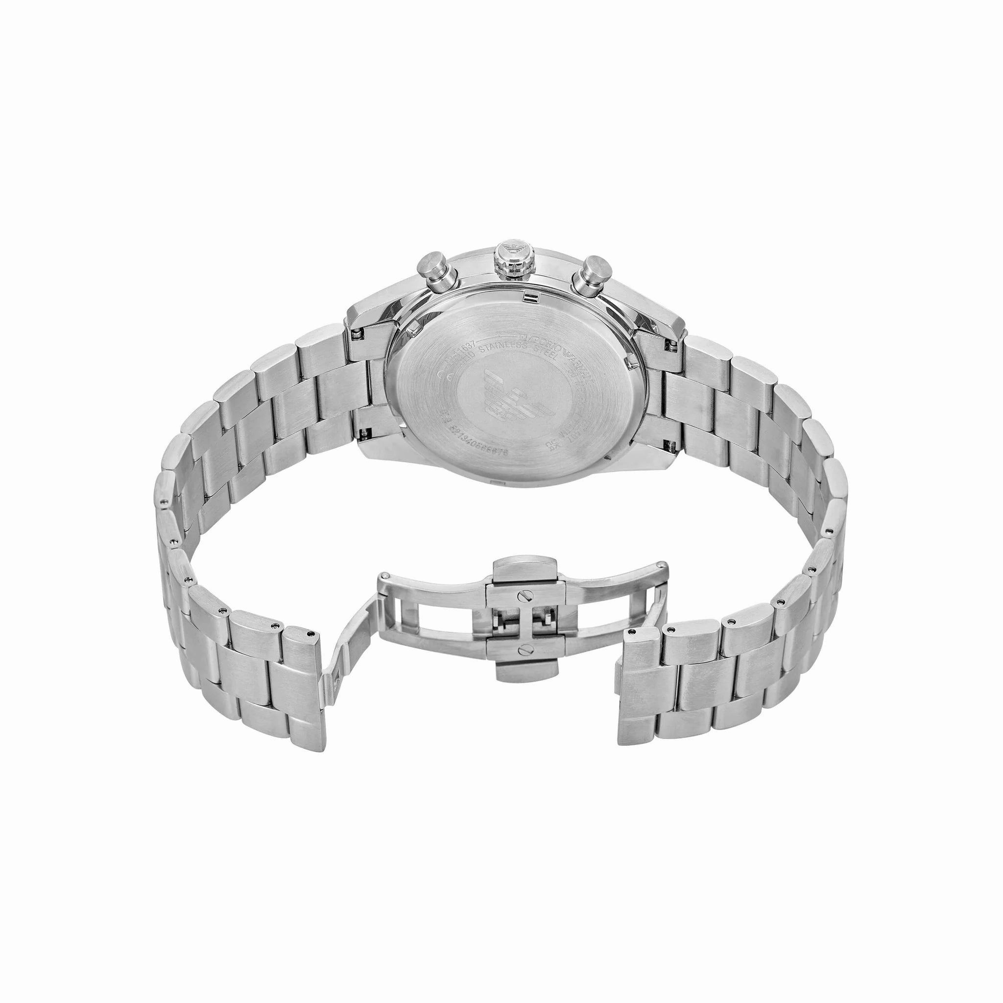 Emporio Armani Racer Chronograph Gents Green Dial Silver Tone Watch