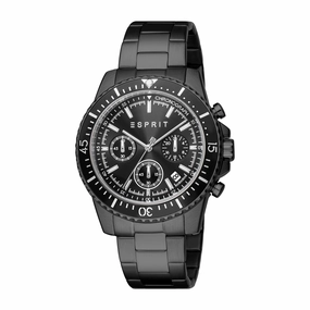 Esprit Hudson Gents Black Dial  Black Stainless Steel Case and Bracelet Watch