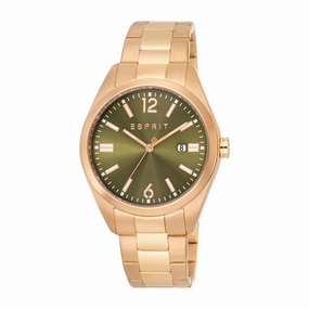 Esprit Mason II Gents Green Diat Stainless Stee Rose Gold Watch