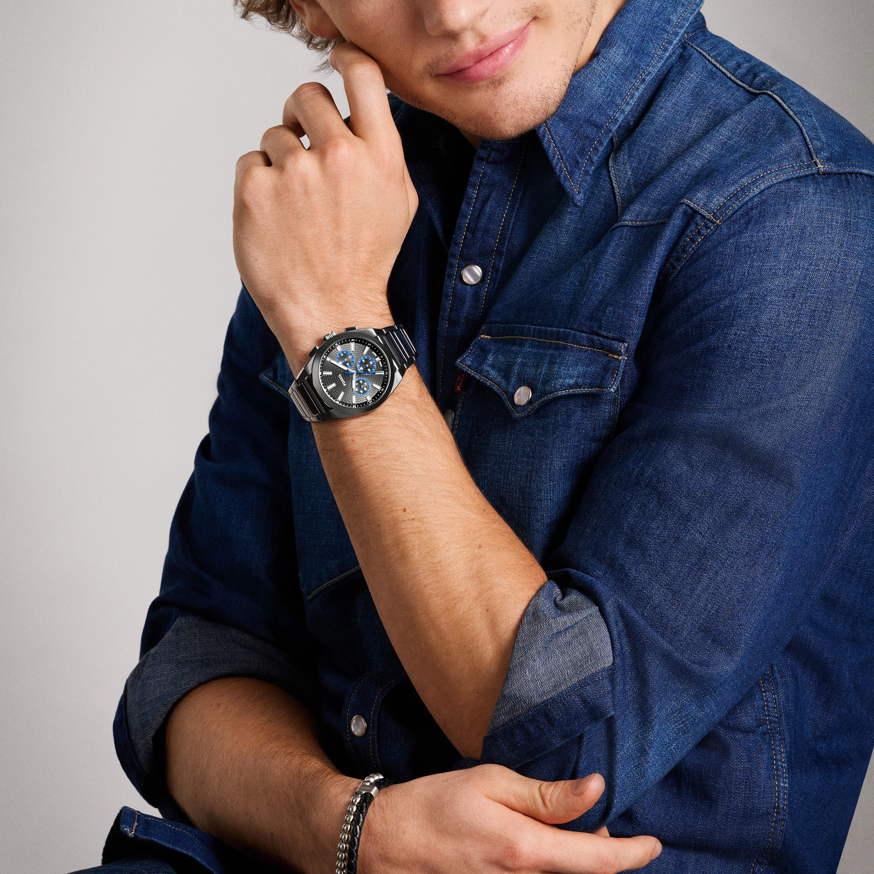 Everett Chronograph Smoke Stainless Steel Watch