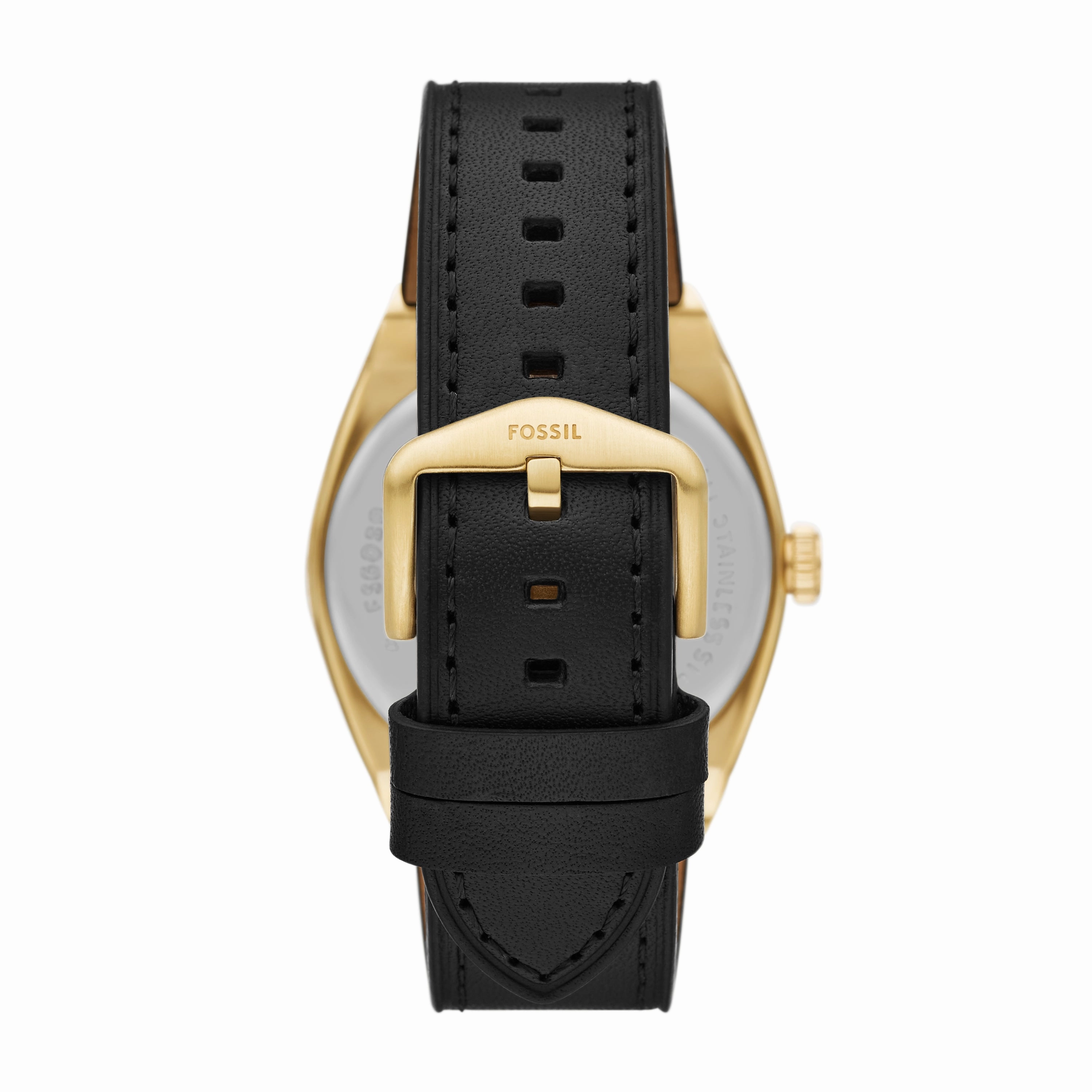 Everett Three-Hand Date Black Leather Watch