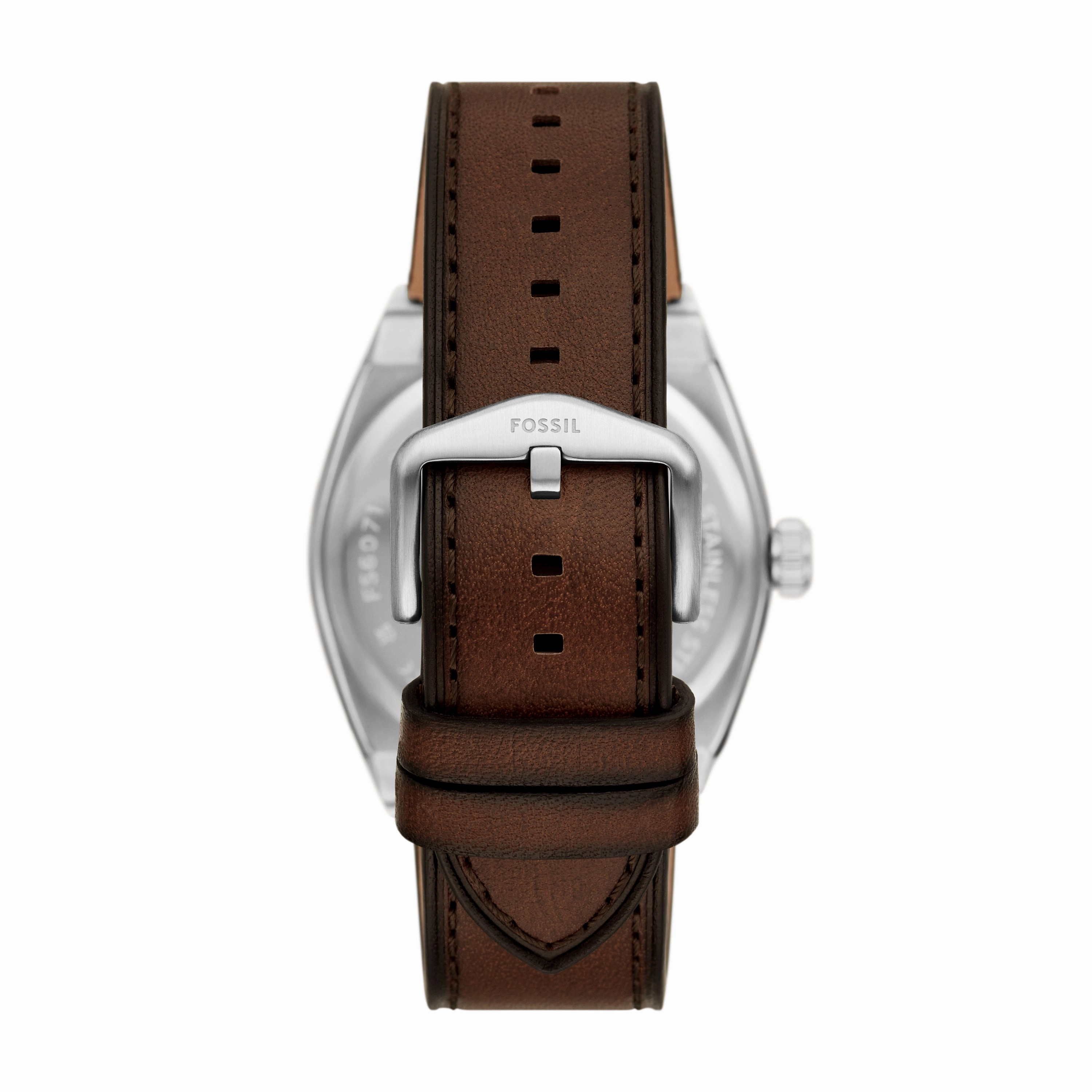 Everett Three-Hand Date Brown Leather Watch