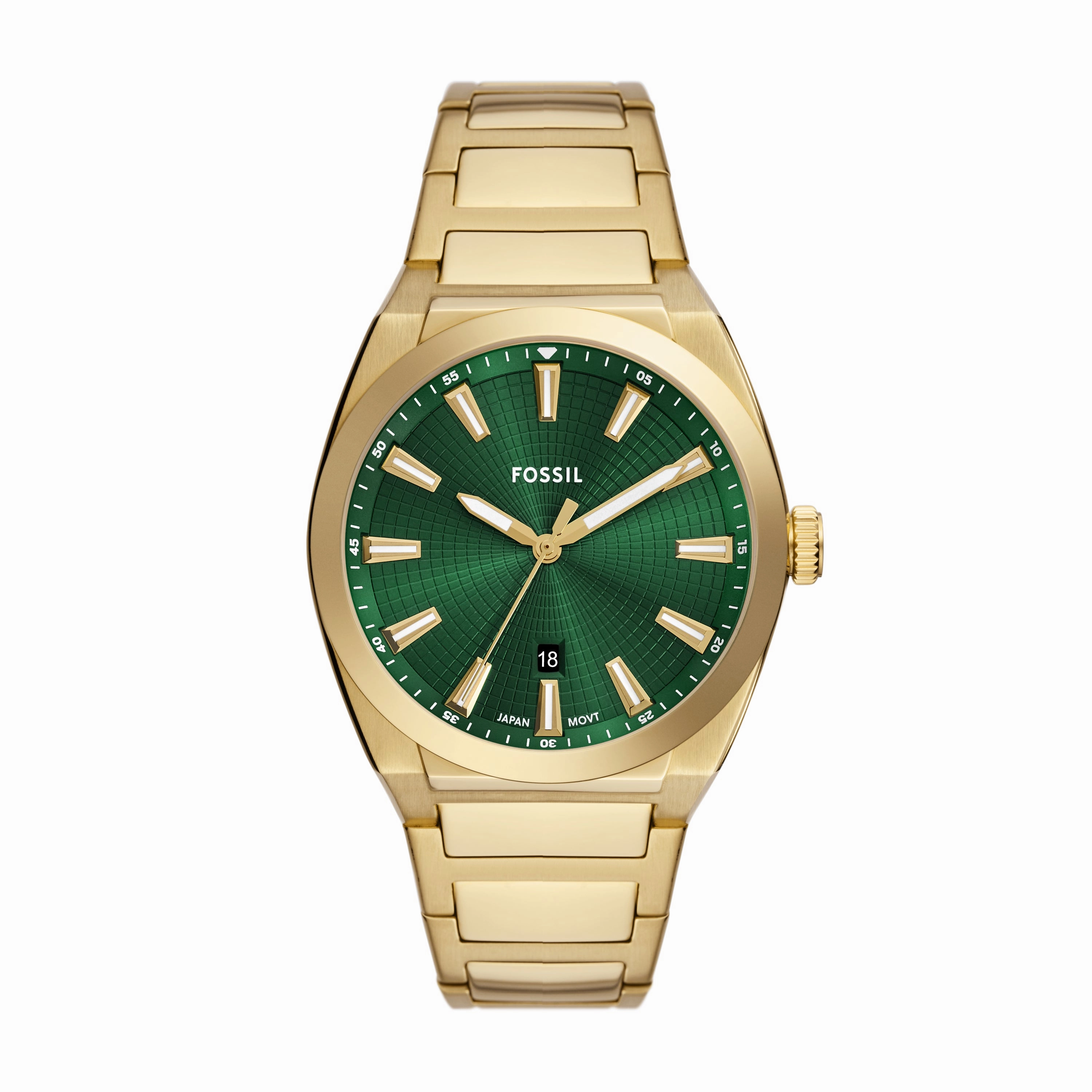 Everett Three-Hand Date Gold-Tone Stainless Steel Watch