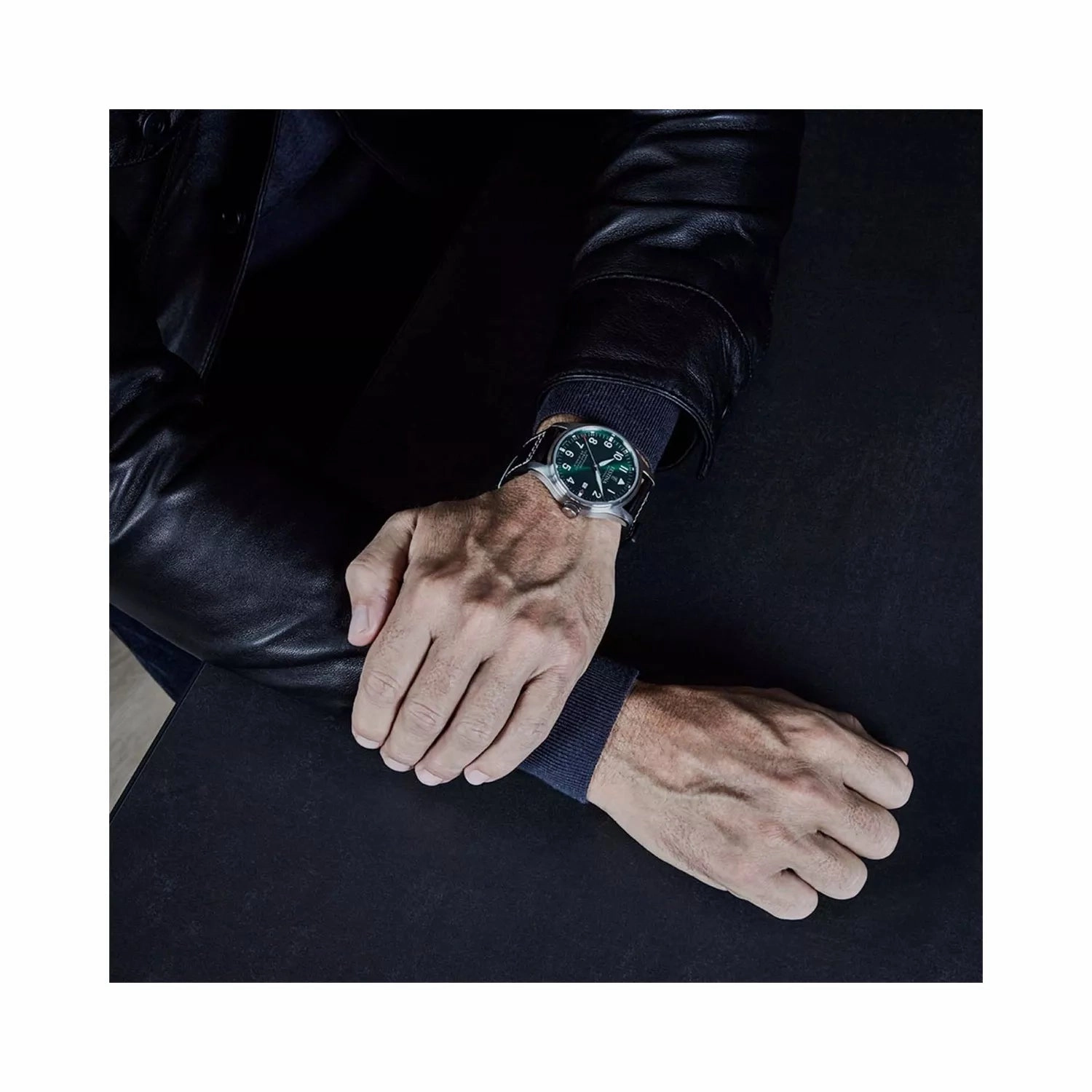 Festina  F20151/2 Gents Automatic Green Dial Black Leather Strap Watch
