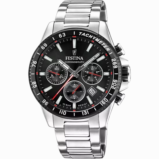 Festina Men's Chrono Black Dial Watch