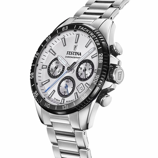 Festina Men's Chrono Silver Dial Watch