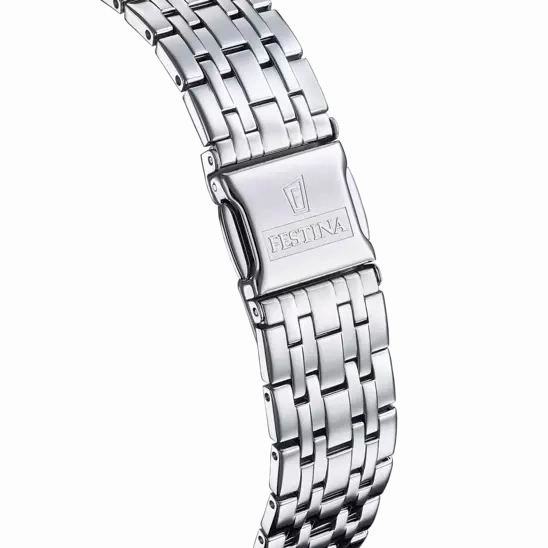 Festina Swiss Made Gents White Dial Stainless Steel Watch