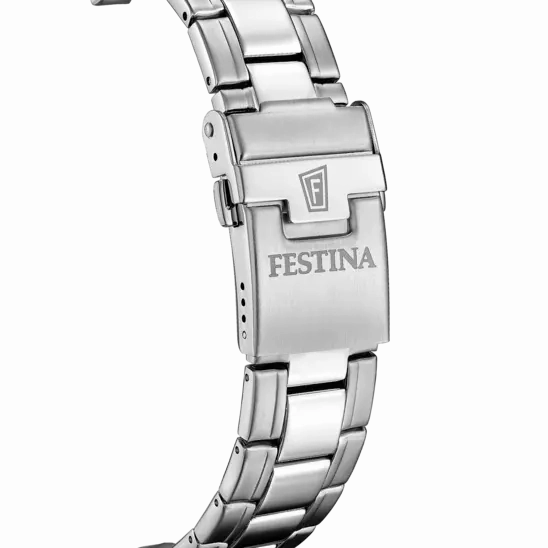 Festina Timeless Chronograph Gents Light Blue Dial Stainless Steel Watch