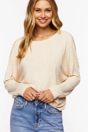 Forever 21 Knit Women's Ribbed Twist-Back Sweater Sandshell Forever 21