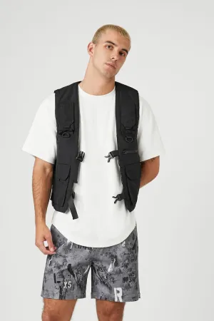 Forever 21 Men's Abstract Print Graphic Shorts Grey/Multi Forever 21