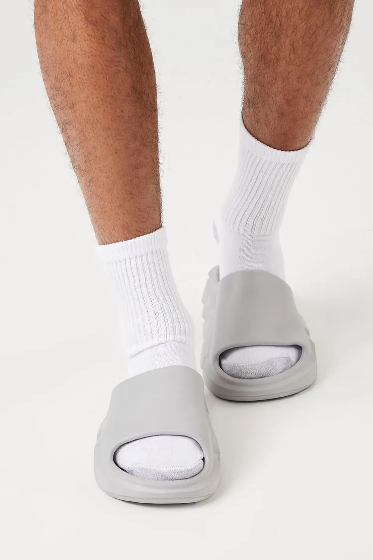 Forever 21 Men's Lug-Sole Slides Grey Forever 21