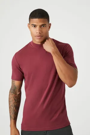 Forever 21 Men's Mock Neck Short-Sleeve Top Burgundy Forever 21