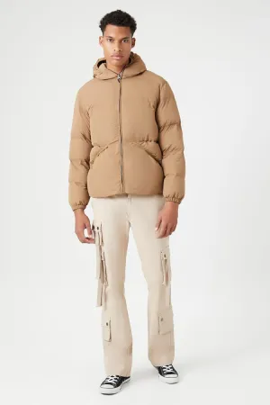 Forever 21 Men's Twill Slim-Fit Cargo Pants Taupe Forever 21