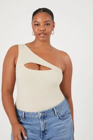 Forever 21 Plus Women's Cutout One-Shoulder Crop Top Nude Forever 21