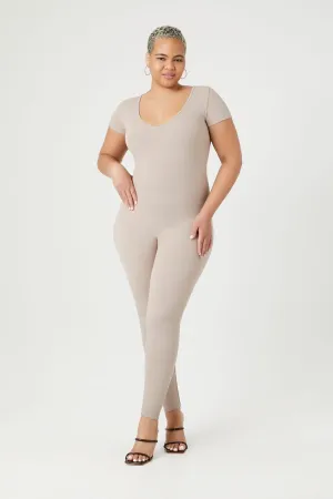 Forever 21 Plus Women's Fitted V-Neck Jumpsuit Goat Forever 21