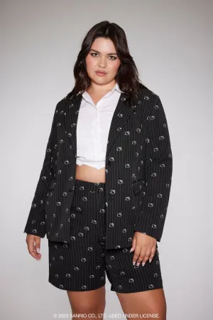 Forever 21 Plus Women's Hello Kitty Striped Blazer Black/Multi Forever 21