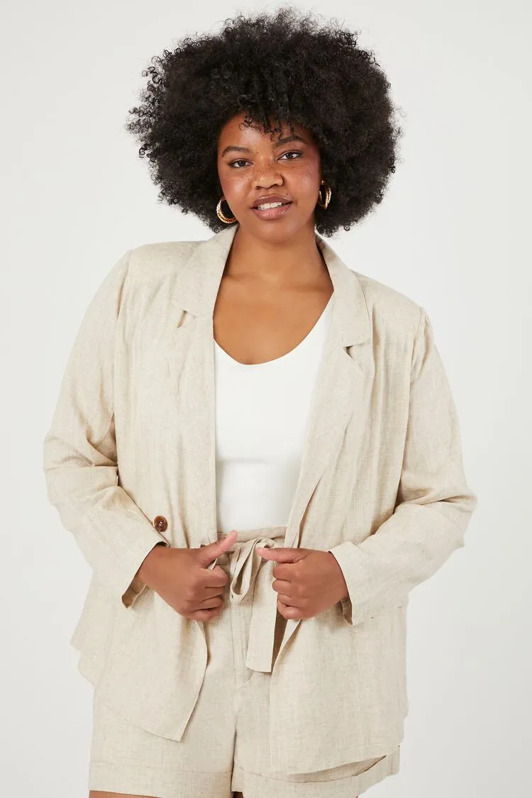 Forever 21 Plus Women's Notched Blazer Oatmeal Forever 21