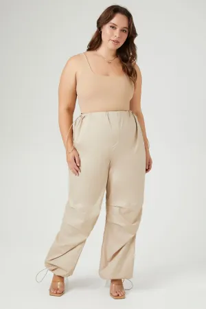 Forever 21 Plus Women's Poplin Cargo Pants Khaki Forever 21