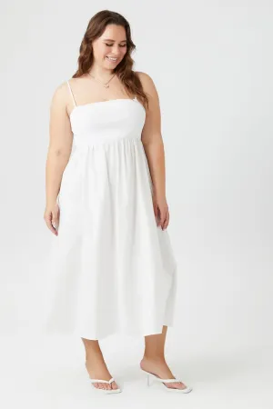 Forever 21 Plus Women's Poplin Midi Dress White Forever 21