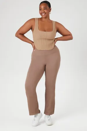 Forever 21 Plus Women's Seamless High-Rise Leggings Ash Brown Forever 21
