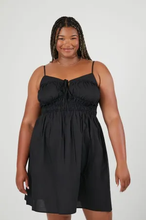 Forever 21 Plus Women's Tie-Front Cami Mini Dress Black Forever 21
