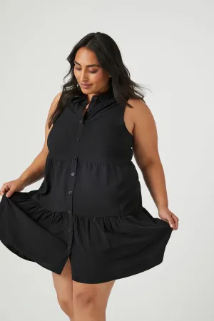 Forever 21 Plus Women's Tiered Mini Dress Black Forever 21