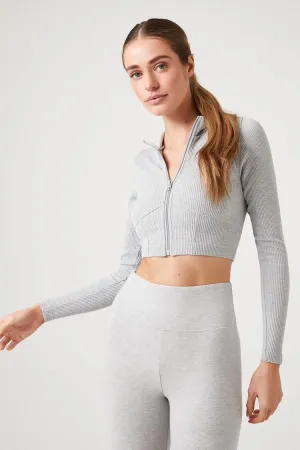 Forever 21 Women's Active Seamless Bustier Jacket Heather Grey Forever 21