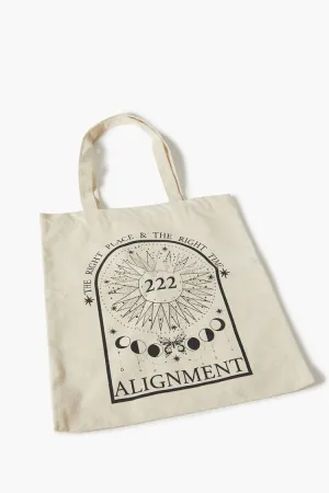 Forever 21 Women's Alignment Graphic Tote Bag Natural/Black Forever 21